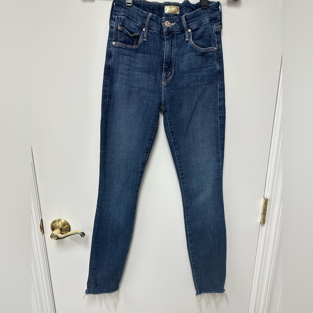 MOTHER High Rise Dark Blue Jeans